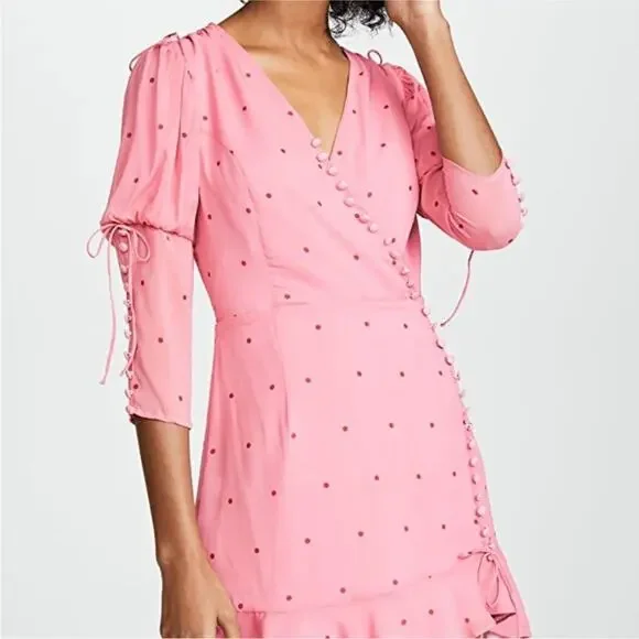 For Love and Lemons Pink Rosie Button Mini Dress - Picture 4 of 13